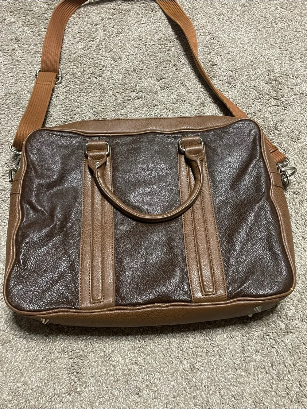 Robert Graham Two Tone Leather Laptop Briefcase